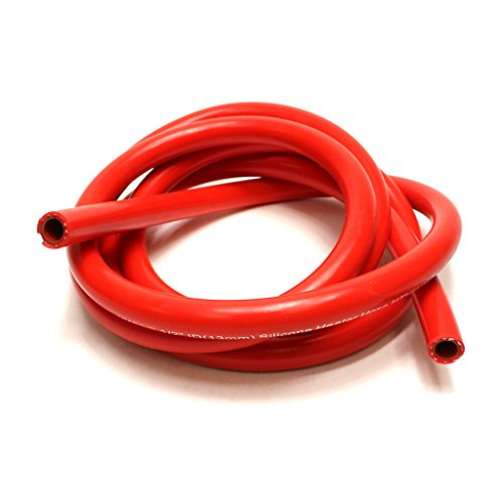 HPS Performance HTHH-038-REDx10 3/8" ID Red high temp reinforced silicone heater hose 10 feet roll, Max Working Pressure 80 psi, Max Temperature Rating: 350F, Bend Radius: 1-1/2"