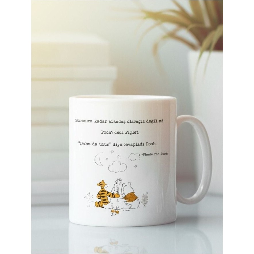 Hrs Kupa Bardak Winnie The Pooh Temalı Beyaz Seramik 300 ml Kulplu Tek Parça Fincan / Bardak / Kahve Takımı Fiyatı