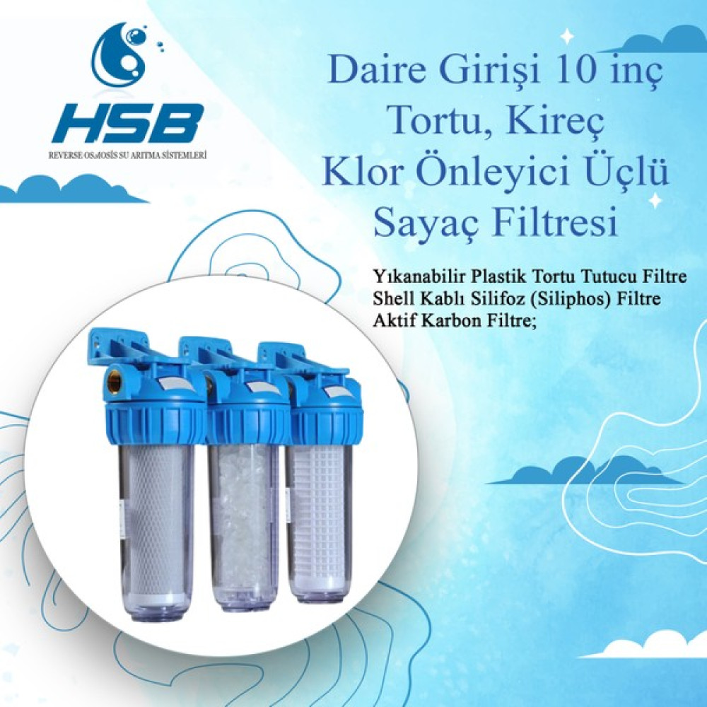 Hsb Daire Girişi 10 Inç Tortu, Kireç ve Klor Önleyici Üçlü Sayaç Filtresi Bahçe Makinesi Aksesuar & Yedek Parça Fiyatı