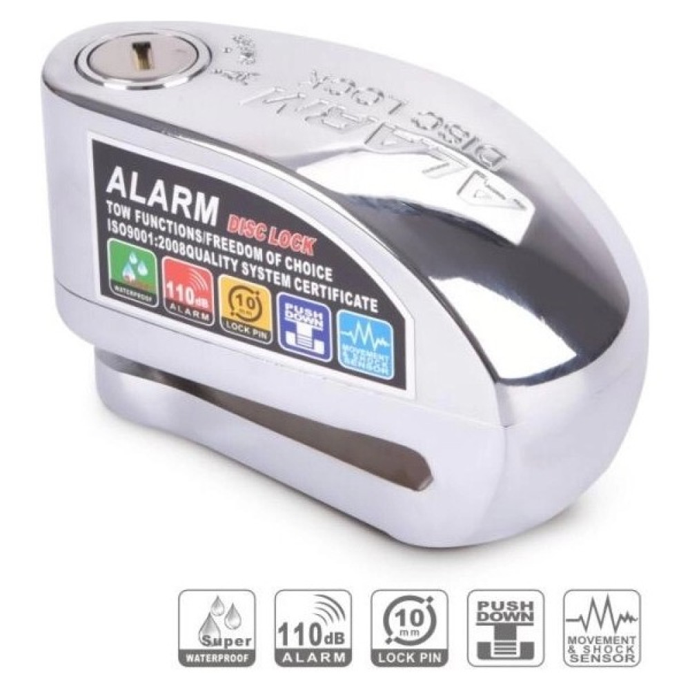 Hsb Disk Kilidi HSB-118 Krom 10MM Alarmlı (On-Off) Motorsiklet Kilidi & Alarmı Fiyatı