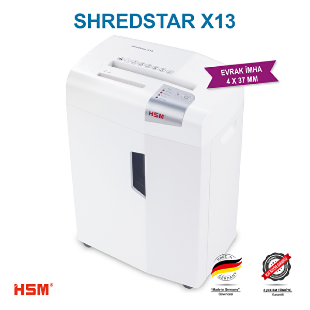 HSM Shredstar X13 23 L Çapraz Konfeti Kesim Evrak İmha Makinesi Kağıt İmha Makinesi Fiyatı