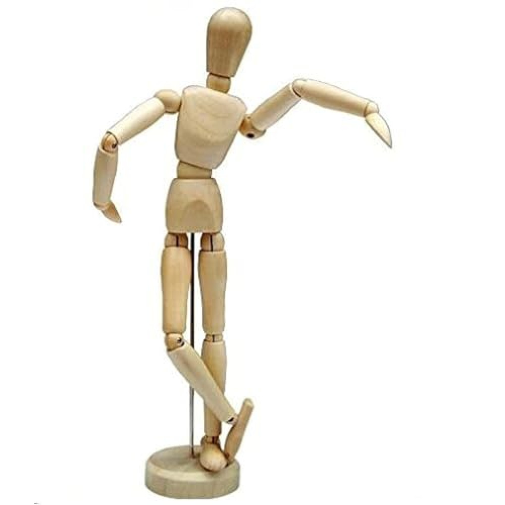 HSOMiD 12'' Artists Wooden Manikin Jointed Mannequin Perfect for Home Decoration/Drawing The Human Figure (A)