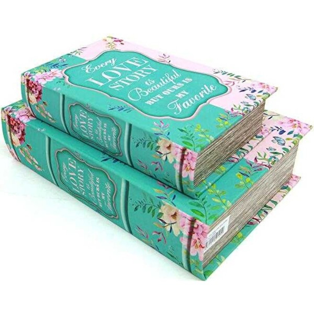 HSRC Kutu Kitap Love Story 2'li Set Kitap Kutusu Dekoratif Hediyelik - Renkli Eşya Saklama Kutusu Fiyatı