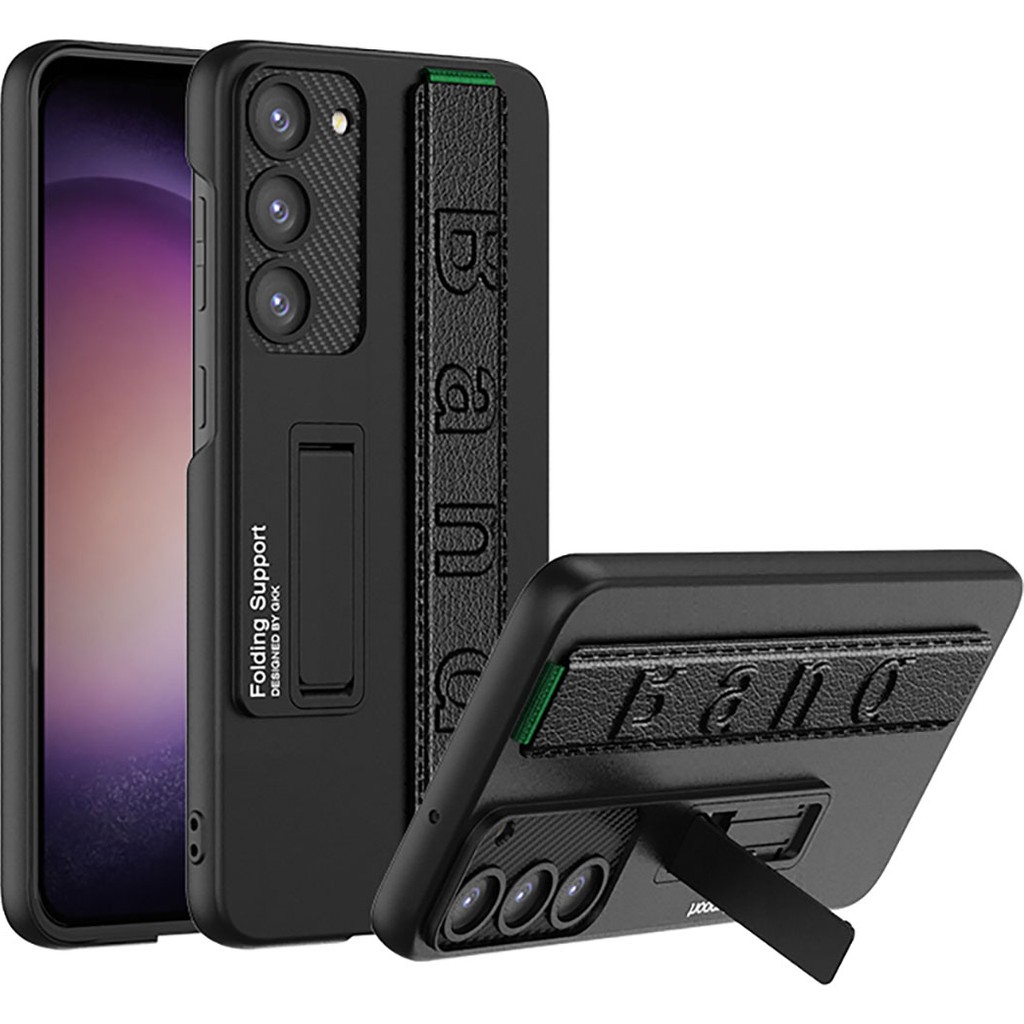 HTstore Galaxy S23 Plus Kılıf Standlı El Tutacaklı Zore Band Kapak-Siyah - Siyah Cep Telefonu Kılıfı Fiyatı