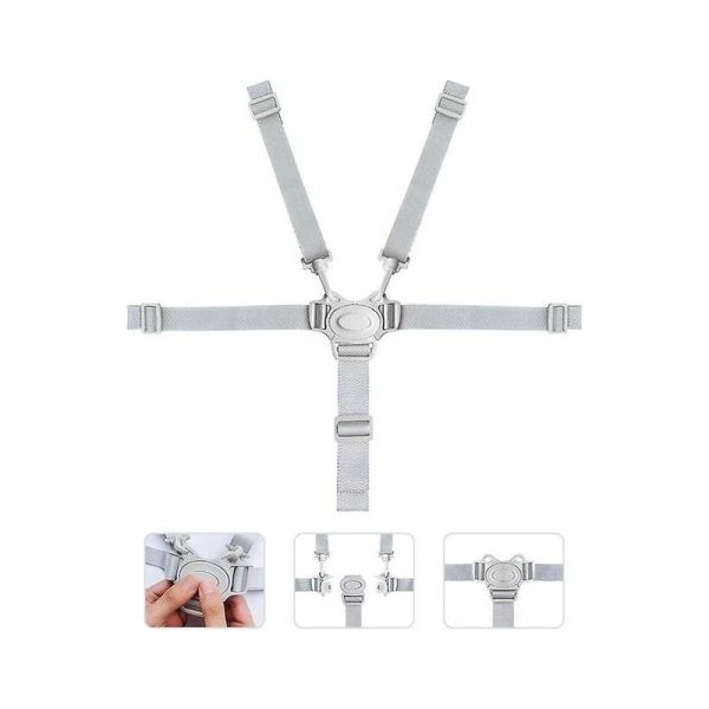 Htun 5 Noktalı Koşum Bebek Yüksek Sandalye Güvenli Kemer Arabası Pram Buggy Koşum Kid Puset Çocuk Yemek Sandalye Güvenli Kemer (Gri) (Yurt Dışından) Emniyet Kemeri Sabitleyici Fiyatı