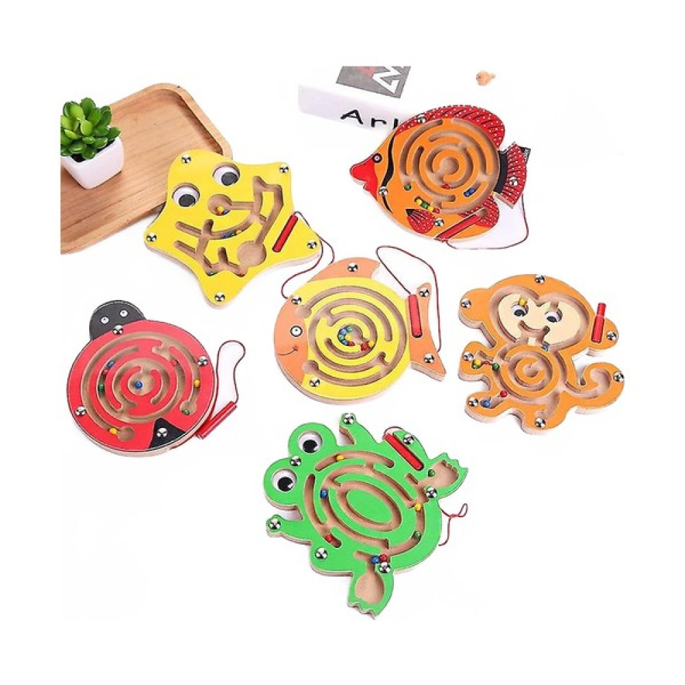 Htun (APPLE-TJ030C) Montessori Çocuk Manyetik Labirent Oyuncaklar Çocuklar Ahşap Yapboz Oyunu Oyuncak Eğitim Beyin Teaser Ahşap Oyuncak Jigsaw Ente... Bebek Oyuncakları Fiyatı
