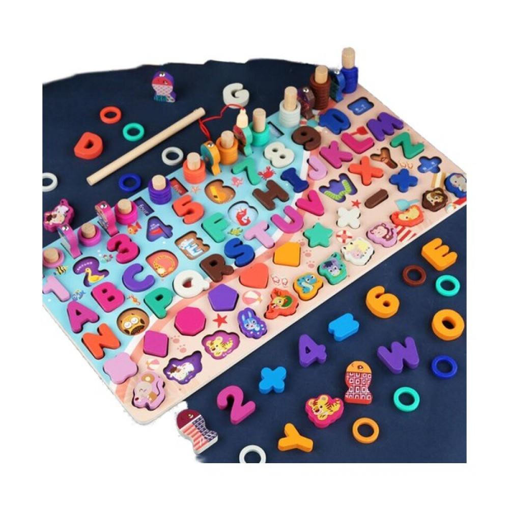 Htun Çocuk Oyuncakları Montessori Eğitim Ahşap Oyuncaklar Geometrik Şekil Biliş Yapboz Oyuncaklar | Matematik Oyuncakları (Yurt Dışından) - Renkli Bebek Oyuncakları Fiyatı