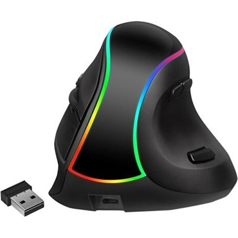 Htun Dikey Kablosuz Fare, 2.4 Ghz Dpı 1200/1600/2400/3200 Ergonomik Kablosuz Şarj Edilebilir Fare Rgb Fare Dizüstü / Pc | Fareler (Yurt Dışından) Klavye - Mouse Fiyatı