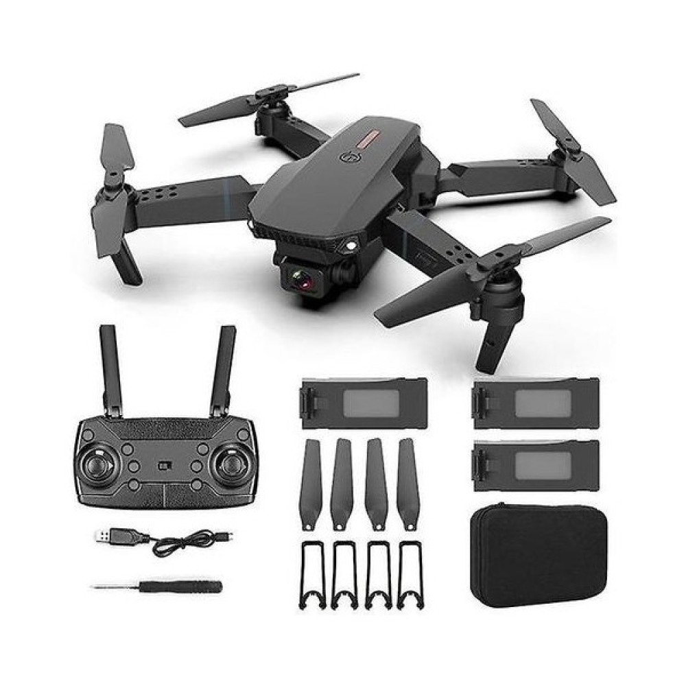 Htun E88 4 K Hd Çift Kamera Drone ile 2.4g 6-Axis Gimbal Stabilizatör Rc Quadcopter Wifi Fpv Katlanabilir Drone Uygulama Bağlantısı (2cam-Black-4k-... Drone Aksesuarları Fiyatı
