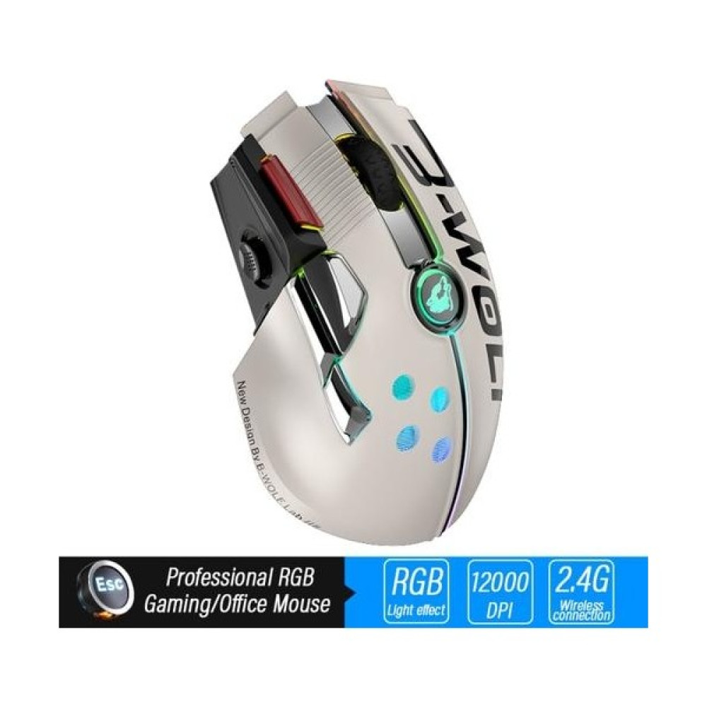 Htun Ergonomik 2.4 Ghz Kablosuz Oyun Fare Bilgisayar Fareler Gamer Laptop Optik Fare Profesyonel Gamer 12000DPI 1000HZMICE (Beyaz) (Yurt Dışından) Klavye - Mouse Fiyatı