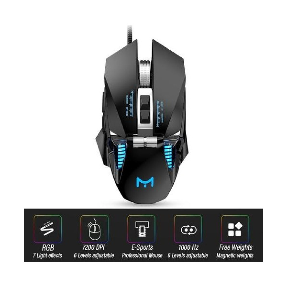 Htun Ergonomik Oyun Fare Bilgisayar Fareler Gamer Kablolu Laptop USB Kablosu Optik Ücretsiz Ağırlıklar Fare Profesyonel Gamer 7200DPI 1000Hz | Fare... Klavye - Mouse Fiyatı