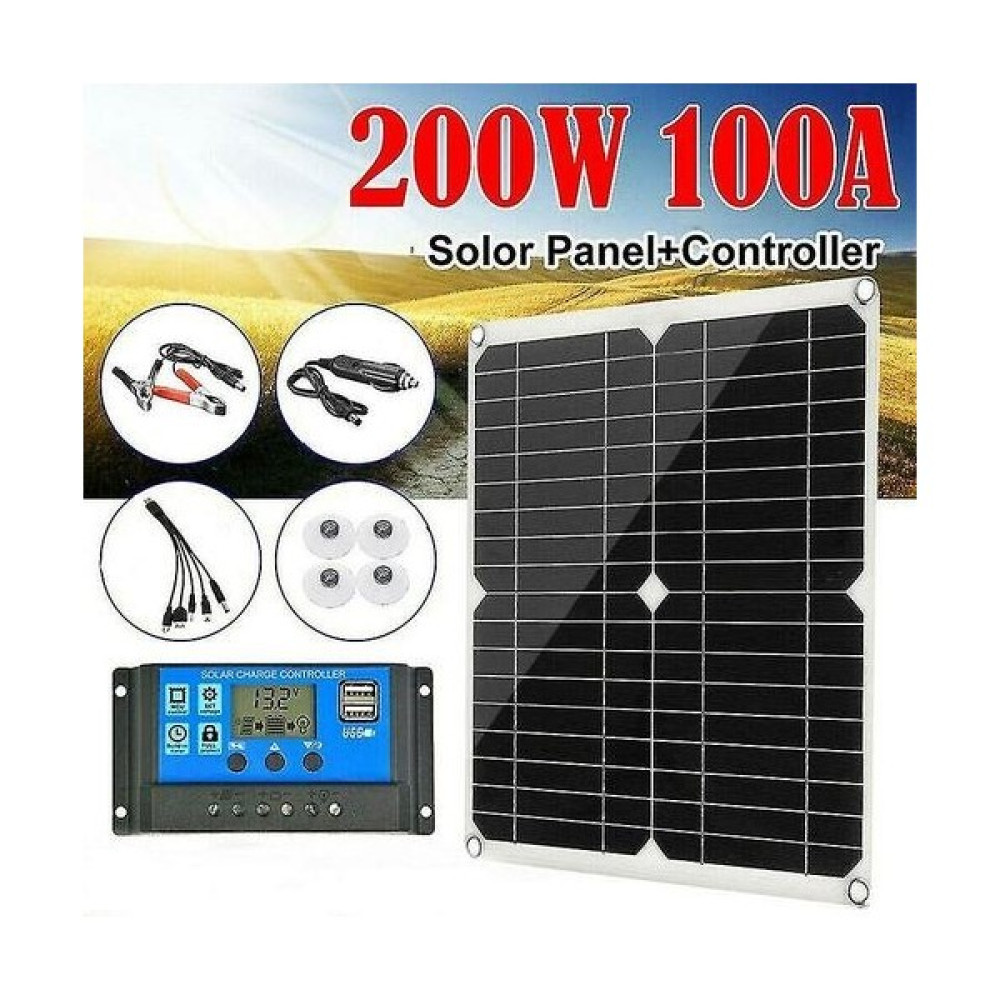 Htun Güneş Paneli Kiti 200W 60A 12V Akü Şarj Regülatörü Karavan Tekne Dış Mekan, (Yurt Dışından) - Siyah Dış Mekan & Bahçe Oyuncakları Fiyatı