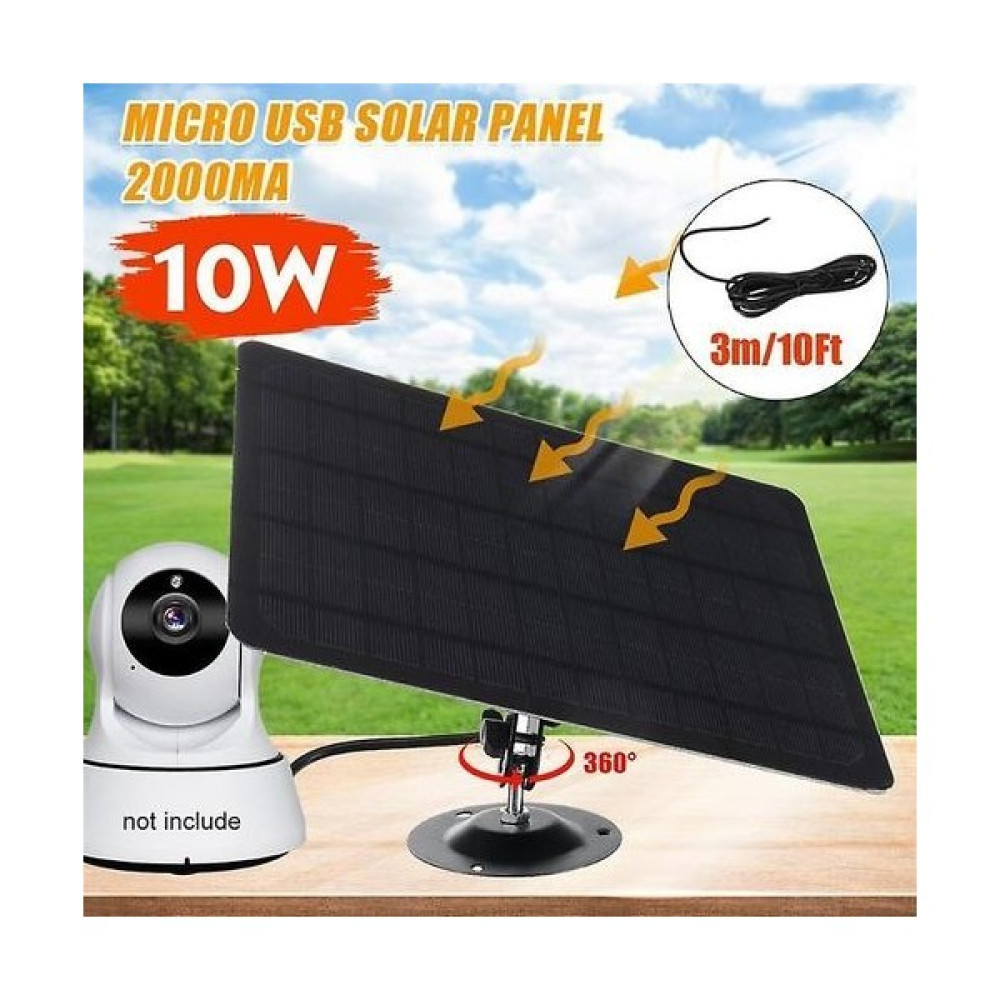 Htun Kamera Güneş Paneli IP67 Su Geçirmez 10 W Monokristal Güneş Enerjili Şarj Ip Güvenlik Wifi Kamera Sokak Işık (Yurt Dışından) - Siyah Dış Mekan & Bahçe Oyuncakları Fiyatı