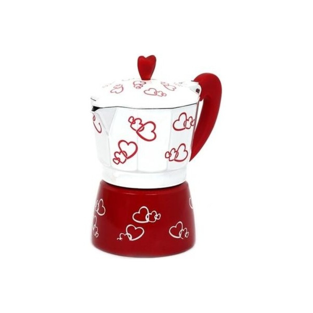 Htun Kırmızı Kalp Baskılı Kahve Makinesi Alüminyum Alaşım Moka Pot Espresso Mocha Latte Percolator Filtre Kafeterası Mutfak Dropshipping | Kahve Te... Çay / Çaydanlık Setleri Fiyatı