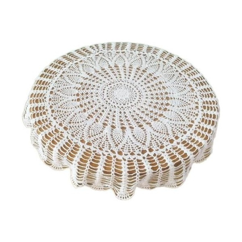 Htun Yuvarlak Tığ Işi Pamuk Dantel Masa Örtüsü, Veranda Yemek Odası Dekorasyonu El Yapımı Tığ Işi Masa Örtüsü (Yurt Dışından) - 100 x 250 cm - Beyaz Masa Örtüsü Fiyatı
