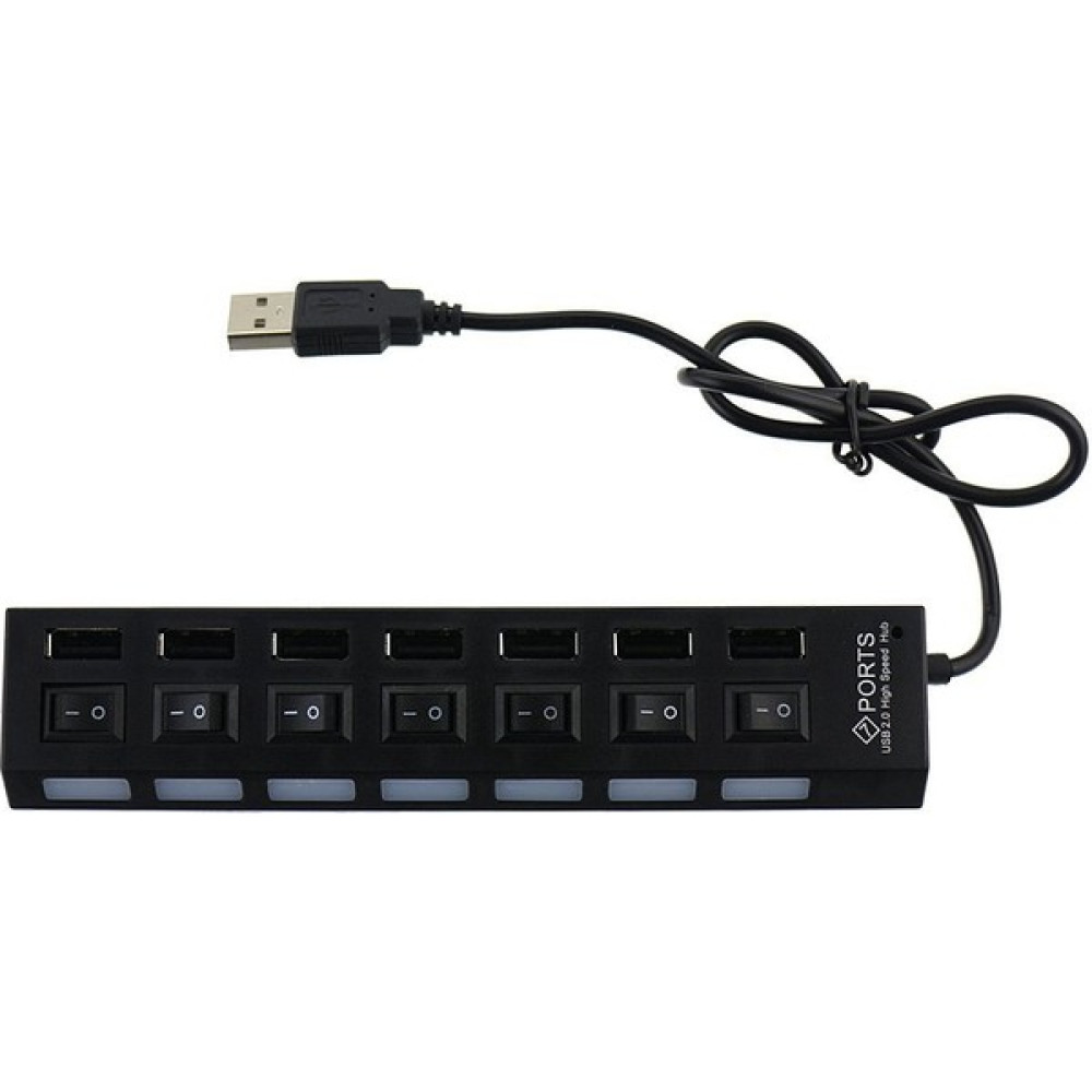 Hua3C C A55 Usb2.0 Yüksek Hızlı Şanzıman Bağımsız Anahtarlı 7 Portlu USB Hub Ayrıcı - Siyah (Yurt Dışından) USB & Firewire Ürünleri Fiyatı