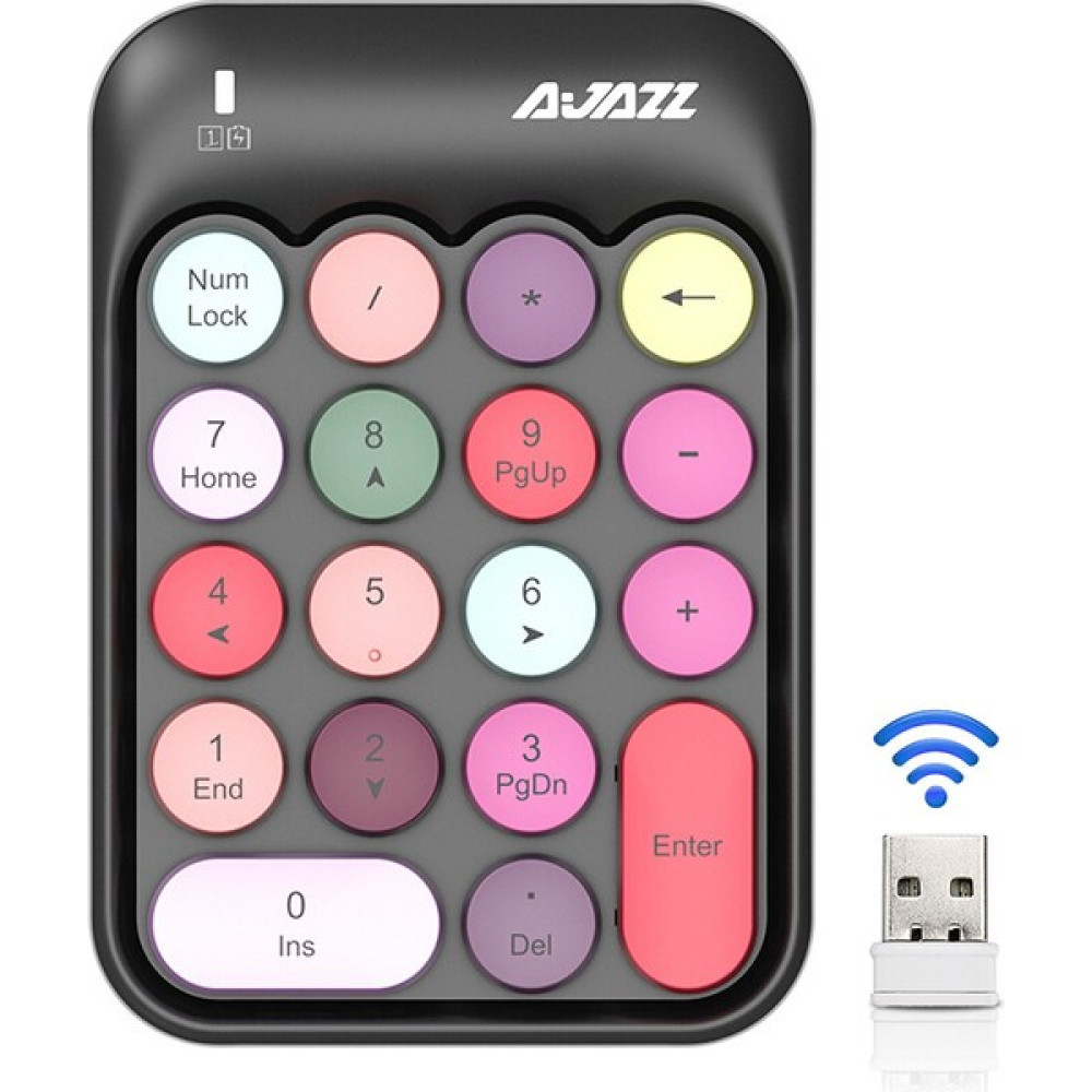 Huahai Ajazz AK18 2.4g Kablosuz Sayısal Tuş Takımı 18 Tuşlar Yuvarlak Key Kapaklar Mini Numpad - Siyah(Yurt Dışından) Oyuncu Klavyesi Fiyatı