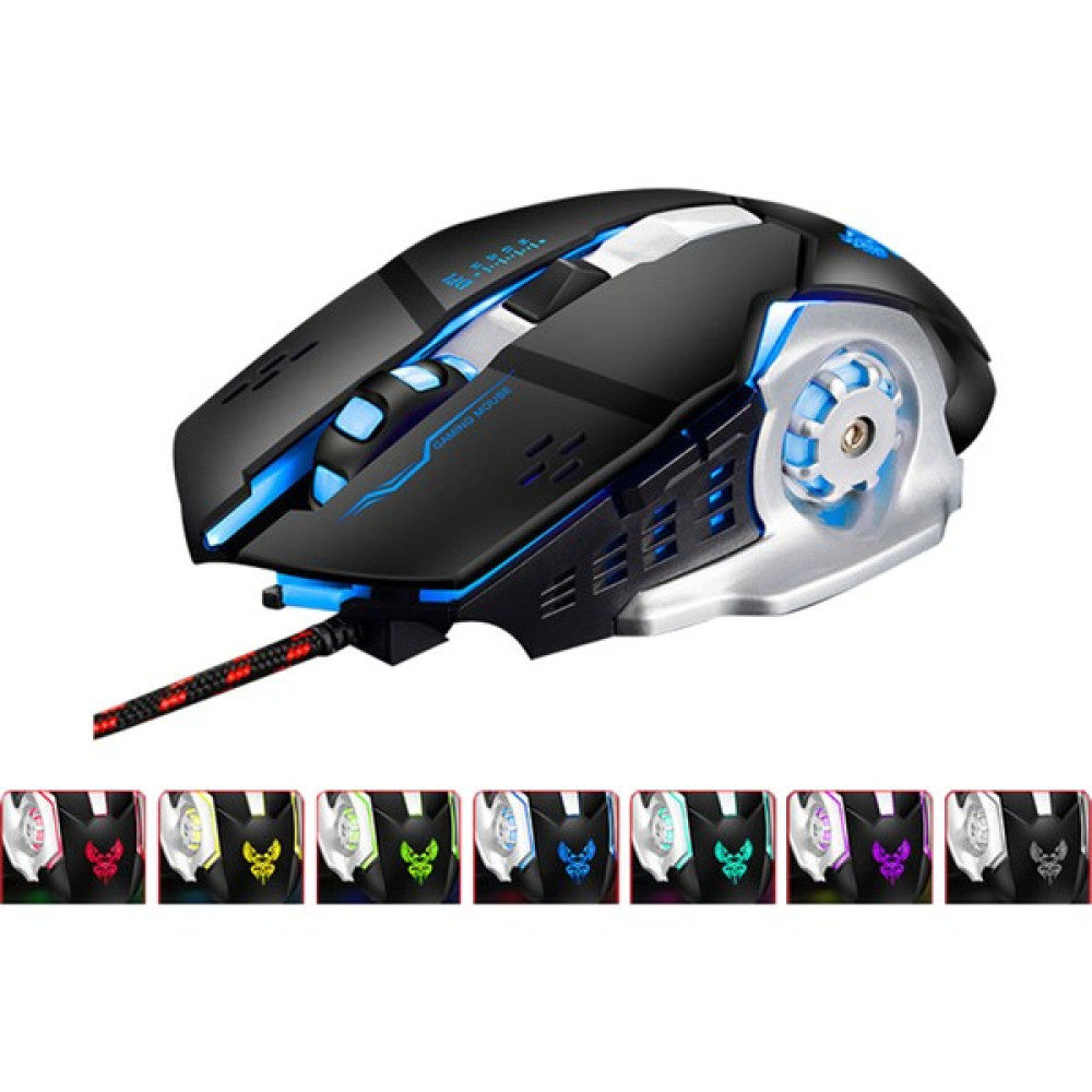 Huahai X1 USB Kablolu Oyun Fare 1200/2400/3200/4800 Dpı 6-Key Ergonomik Optik Fare - Siyah Klavye - Mouse Fiyatı