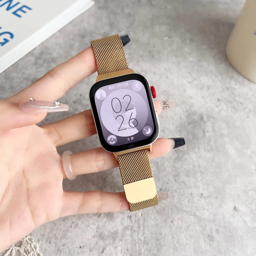 Huawei Digizone Huawei Fit 3 Uyumlu Metal Hasır Kordon - Altın Cep Telefonu Fiyatı