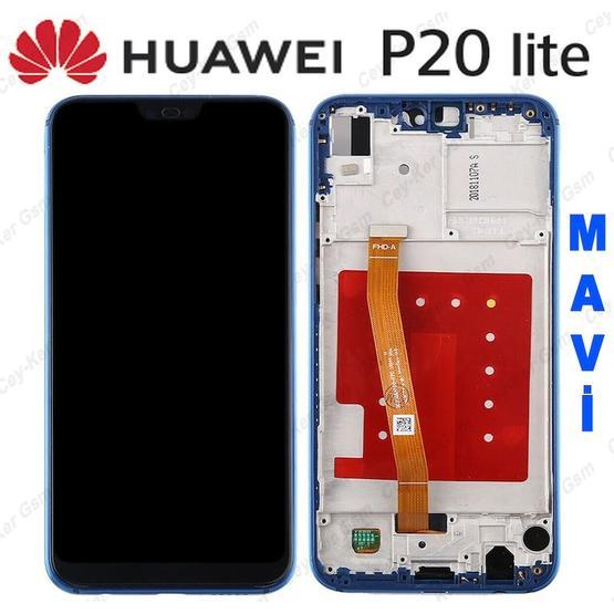 Huawei P20 lite Dokunmatik Mavi Çıtalı Lcd Ekran