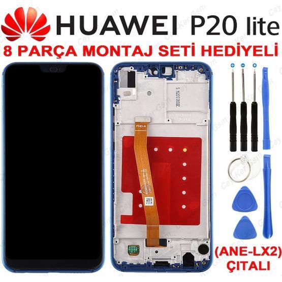 Huawei P20 lite Dokunmatik Mavi Çıtalı Lcd Ekran