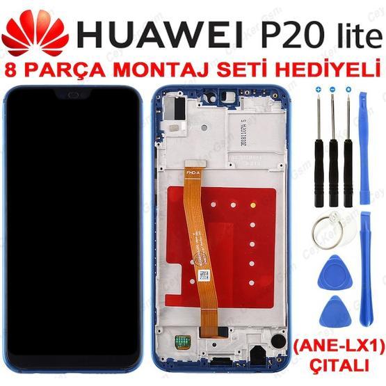 Huawei P20 lite Dokunmatik Mavi Çıtalı Lcd Ekran
