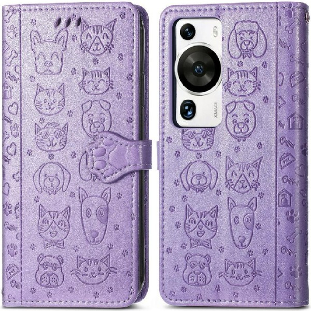 Huawei P60 Pro Karikatür Hayvanlar Için Kılıf Kısa Kayış Darbeye Kapak Çevirin (Yurt Dışından) - Mor Cep Telefonu Kılıfı Fiyatı