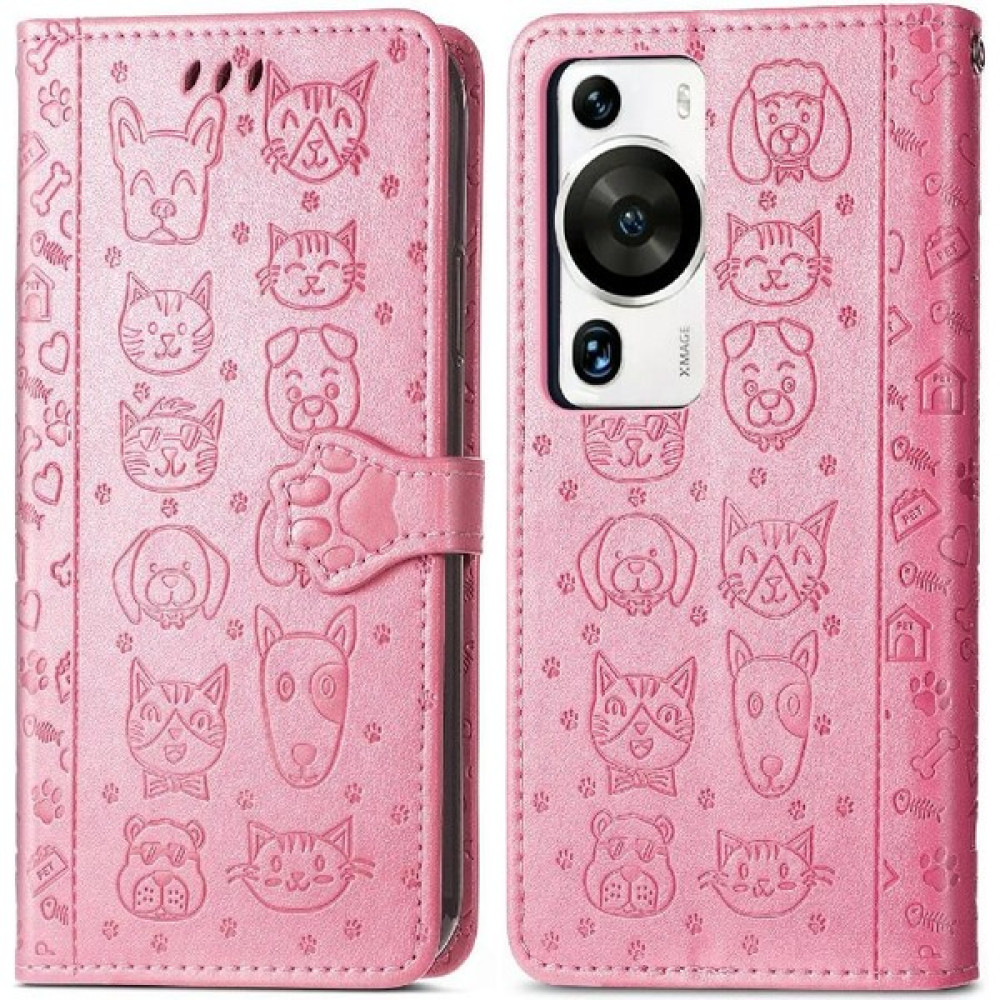 Huawei P60 Pro Karikatür Hayvanlar Için Kılıf Kısa Kayış Darbeye Kapak Çevirin (Yurt Dışından) - Pembe Cep Telefonu Kılıfı Fiyatı