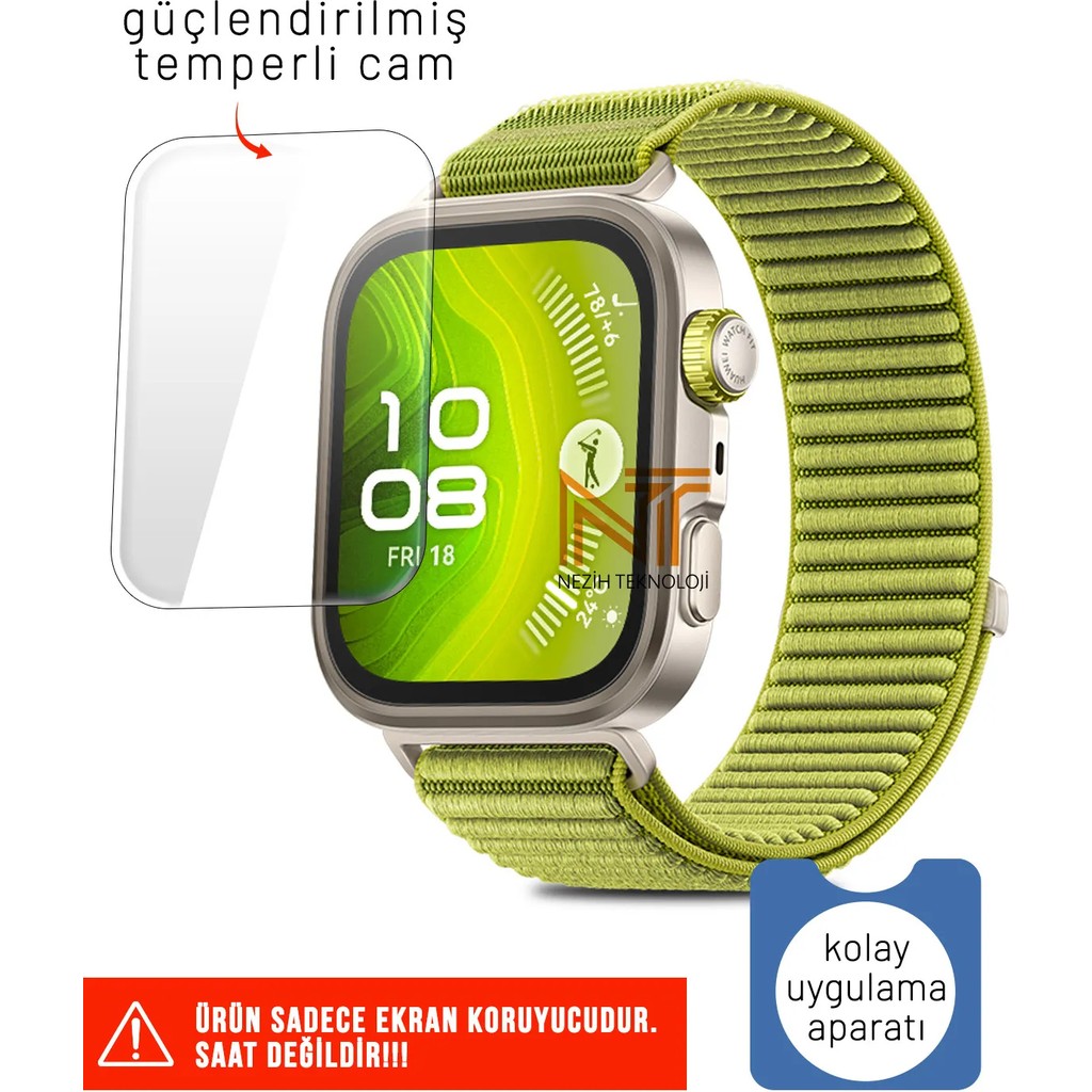 Huawei Watch Fit 4 Pro Uyumlu Kolay Uygulama Aparatlı Temperli Cam Ekran Koruyucu - Şeffaf Akıllı Saat Aksesuarı Fiyatı