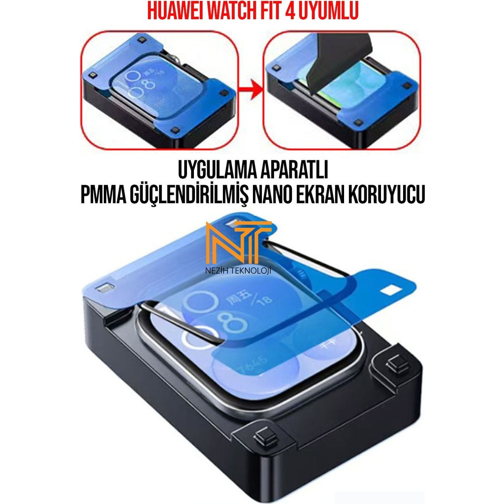 Huawei Watch Fit 4 Uyumlu Uygulama Aparatlı Pmma Güçlendirilmiş Nano Ekran Koruyucu - Şeffaf Akıllı Saat Aksesuarı Fiyatı