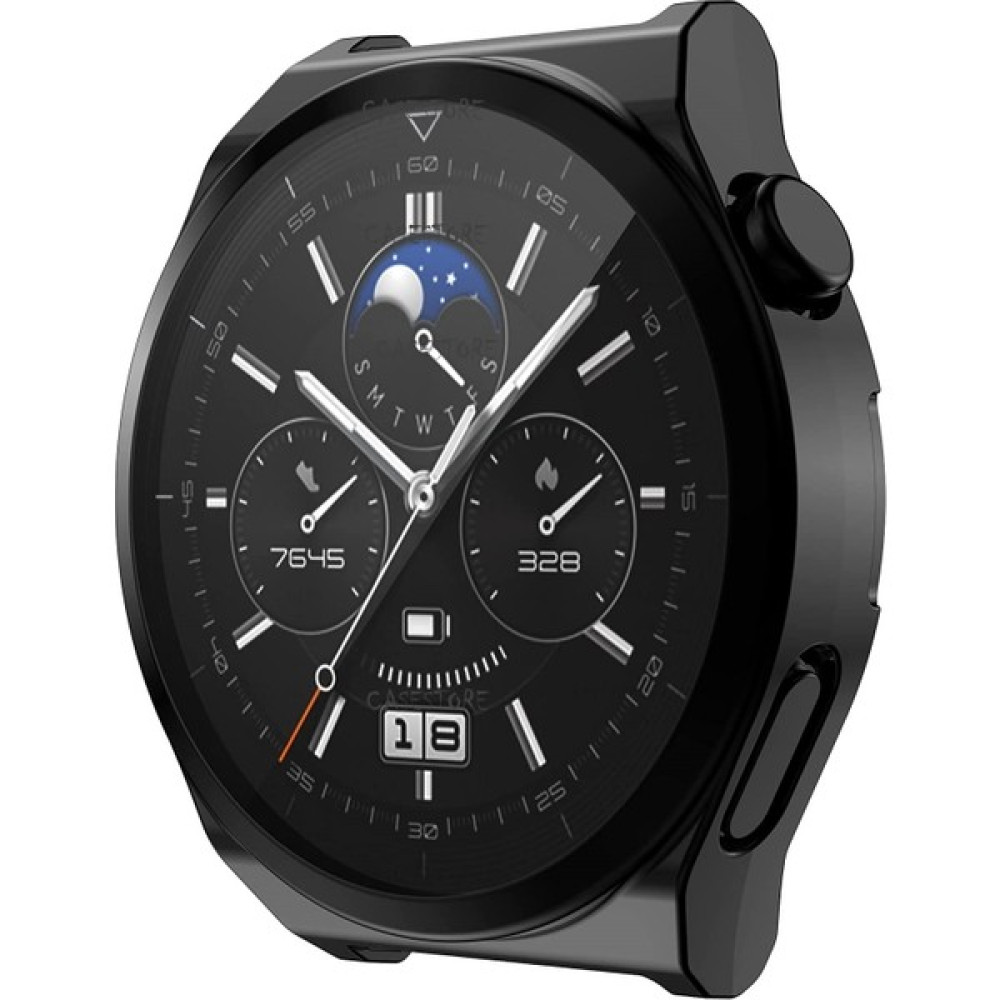 Huawei Watch Gt3 Pro 46MM Uyumlu Ekran ve Kasa Koruyucu Silikon 360 Derece Tam Kaplar Gard Military Zırh Tank - Siyah Giyilebilir Teknoloji Aksesuarları Fiyatı