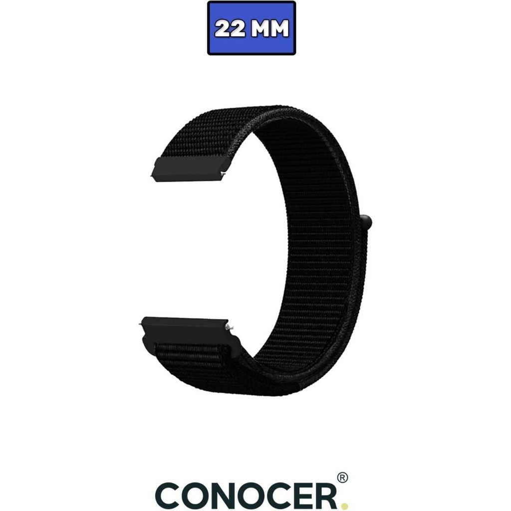 Huawei Watch Gt4 Gt5 46MM Uyumlu Dokuma Cırtlı Spor Kordon Kayış (22MM) - Siyah Akıllı Saat Aksesuarı Fiyatı