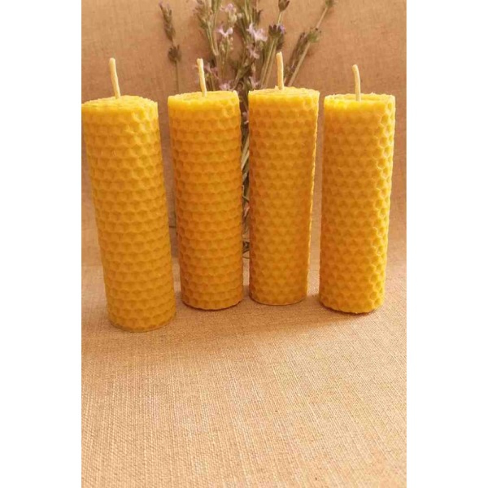 Huayen Candles Dekoratif Balmumu Petek Sarma Mum 4 Adet 3x10 cm - Sarı Dekoratif Mum Fiyatı