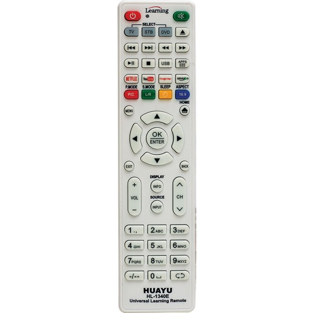 Huayu HL-1340E Netflİx-Youtube-Amazon Tuşlu TV/LCD/Uydu/DVD Öğrenebilen Akıllı Kumanda TV Aksesuarları Fiyatı
