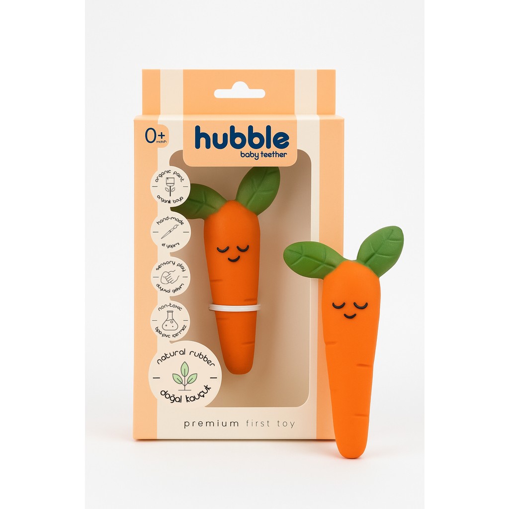 Hubble Bebek Diş Kaşıyıcı Kauçuk Havuç BPA İçermez, Kolay Temizlenir ve Bebek Dostu Tasarım - Turuncu Diğer Fiyatı