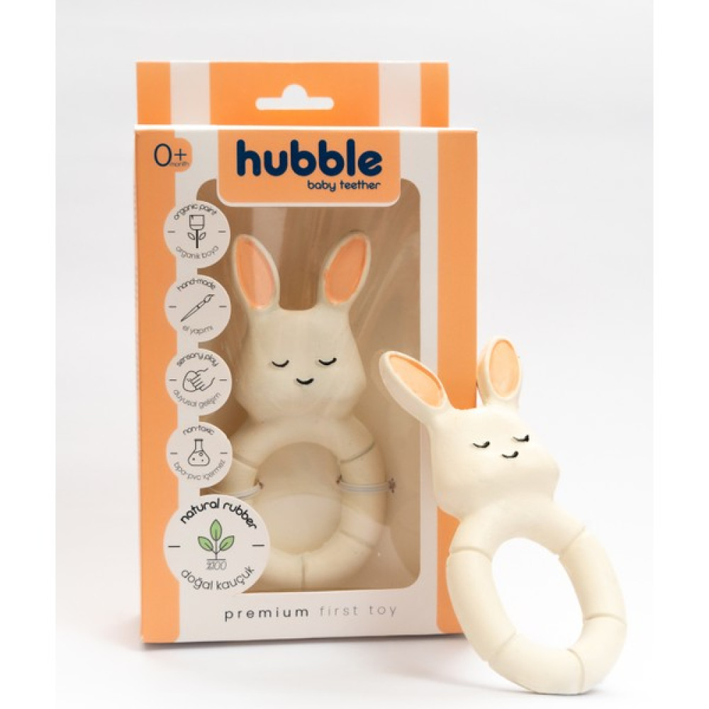Hubble Bebek Diş Kaşıyıcı ve Oyuncağı Tavşan Halkalı - Beyaz Bebek Oyuncakları Fiyatı