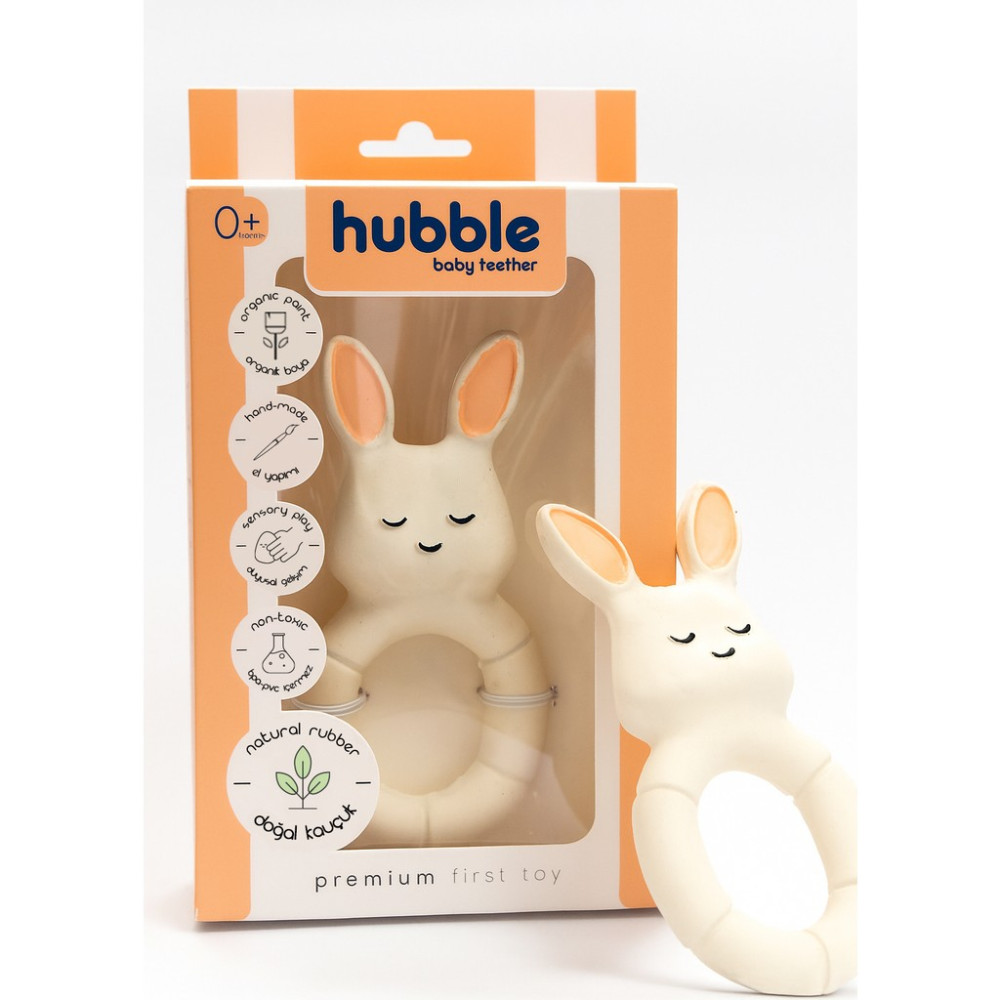 Hubble Bebek Diş Kaşıyıcı ve Oyuncağı Tavşan Halkalı - Beyaz Diğer Fiyatı