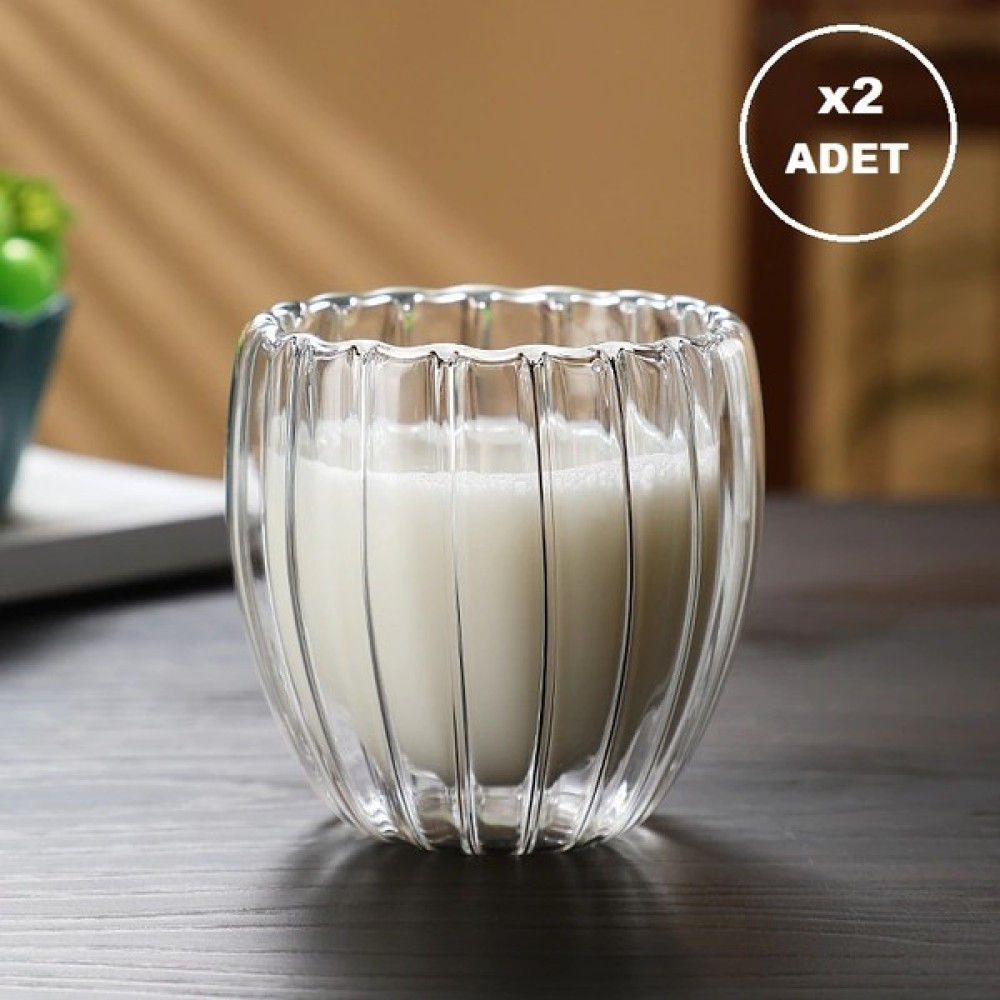Hubby Chef 2 Adet Çift Cidarlı Isıya Dayanıklı Cam Bardak 250ML Fincan / Bardak / Kahve Takımı Fiyatı