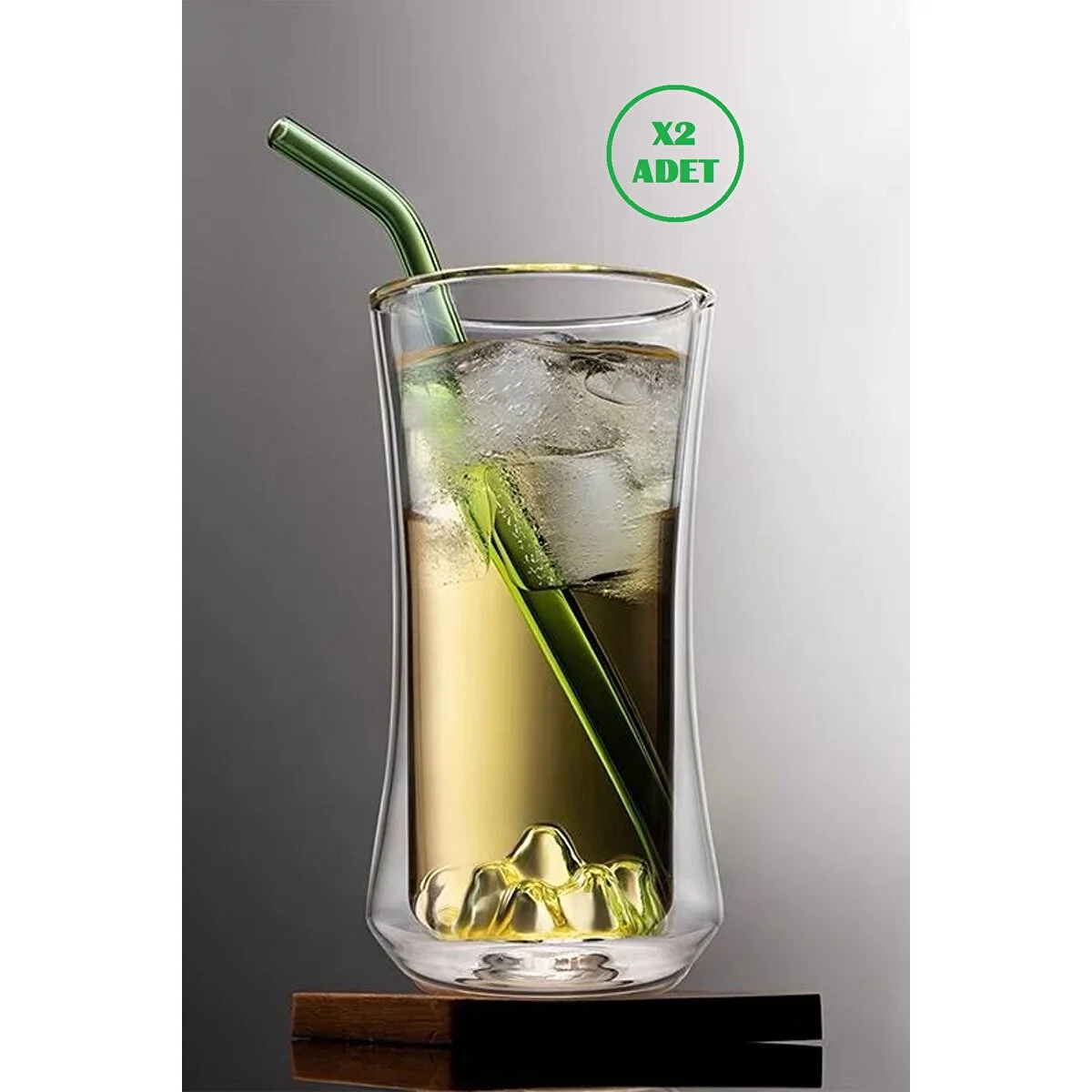 HubbyChef Çift Camlı Kokteyl Meşrubat Bardağı 300ml 2li Set Fincan / Bardak / Kahve Takımı Fiyatı