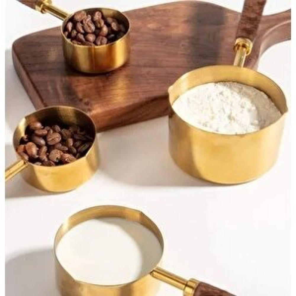 HubbyChef Gold Ölçü Kaşığı Seti 4lü Ahşap Saplı Ölçü Kabı Mutfak Gereçleri Fiyatı