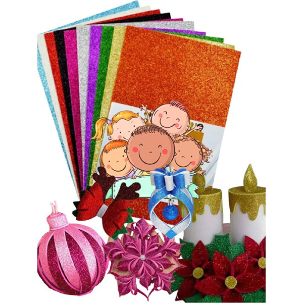 Hubjua Store Simli Eva A4 20 x 30 cm 2 mm 10 Renk Elişi Kağıdı Elişi Kağıdı Fiyatı