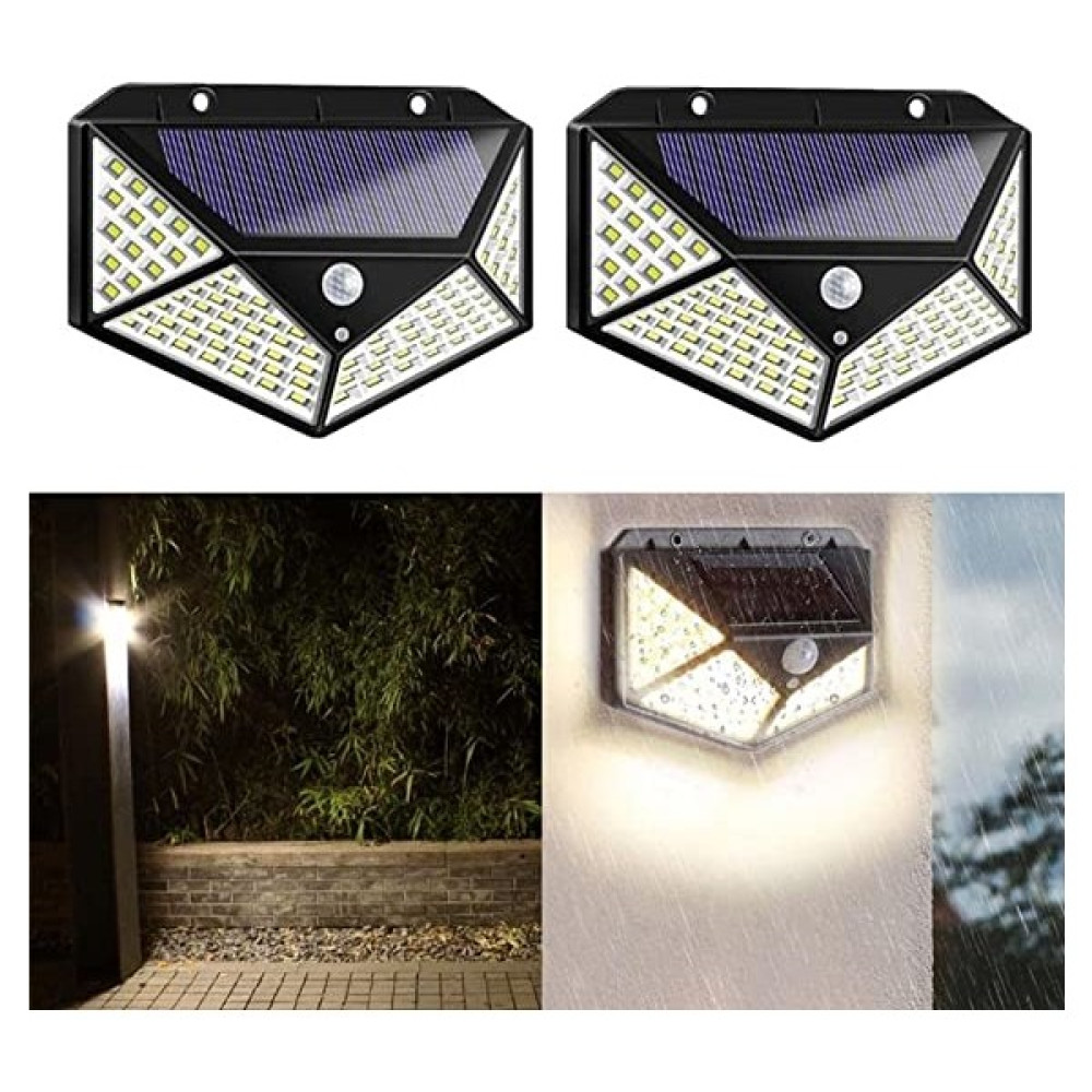 Hubstein 2'li 100LED Solar Hareket Sensörlü Güneş Enerjili 3 Mod Duvar Bahçe Karavan Kamp Lambası - Beyaz Dış Mekan & Bahçe Oyuncakları Fiyatı
