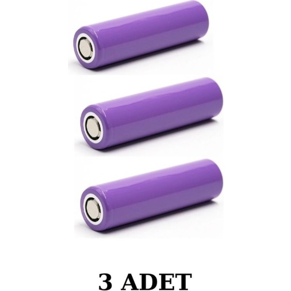 Hubstein 3 Adet 3.7V Şarjlı 18650 Lityum Pil 1200 mah 34 gr Şarj Edilebilir Li-Ion Pil 1200 mah 3'lü Diğer Fiyatı