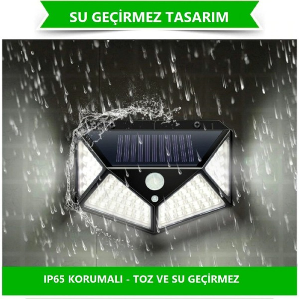 Hubstein Hareket Sensörlü Solar Güneş Enerjili Bahçe Lambası Dış Mekan Aydınlatma Aplik Kamp 100 LED - Beyaz Dış Mekan & Bahçe Oyuncakları Fiyatı