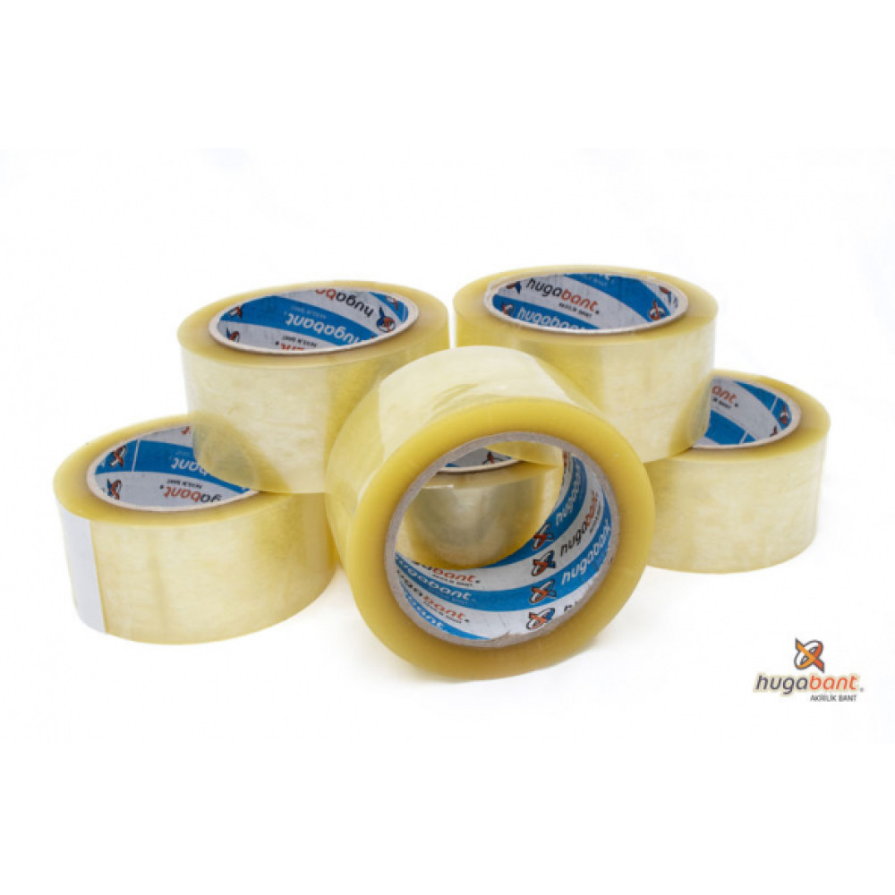 Huga Bant Akrilik Yuksek Kalite Koli Bandi 45Mm X 100 Metre Seffaf  (6Li Paket) Nalburiye & Hırdavat Fiyatı