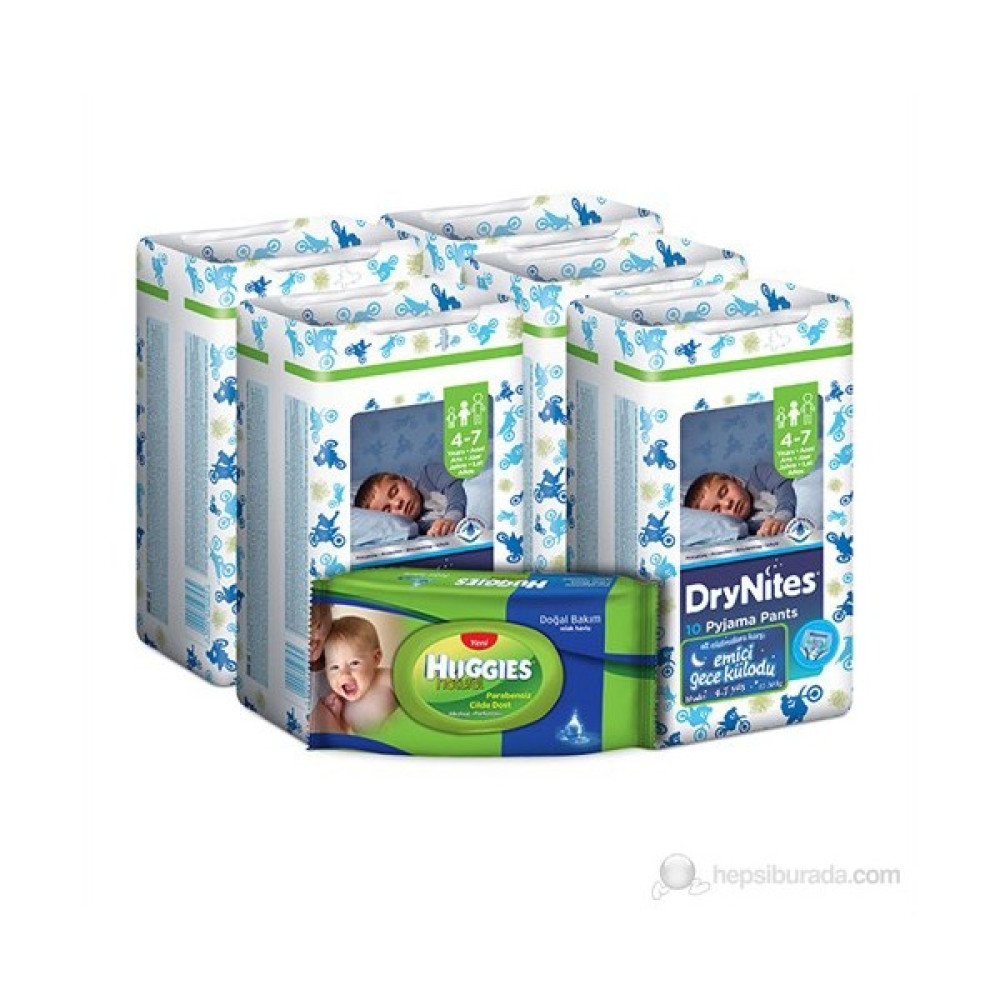 Huggies Dry Nites Emici Gece Külodu Erkek 5 'li Paket S Beden 50 Adet (1 Adet Islak Havlu Hediye) Bebek Bezi Fiyatı