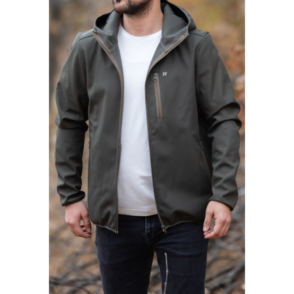 Huğlu Outdoor Yeşil Kapüşonlu Softshell Mont Erkek Mont Fiyatı