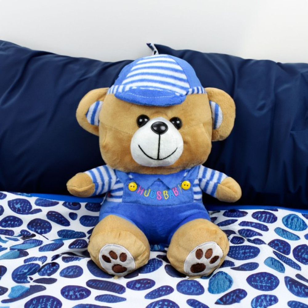 Hugs Baby Mavi Elbiseli Peluş Ayıcık 38CM Peluş Oyuncaklar Fiyatı