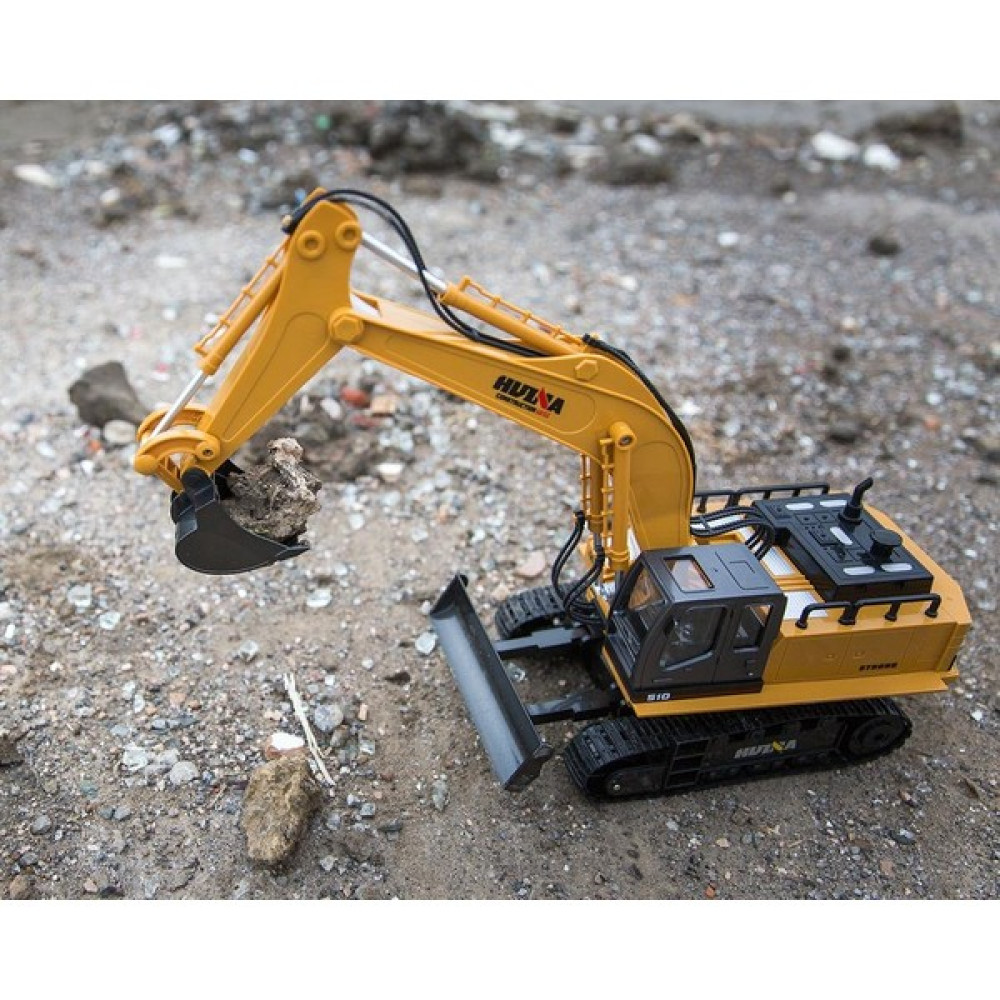 Huına 1/16 Yüksek Kalite 11 Kanal Rc Model Ekskavatör Paletli Kepçe Kazıcı Uzaktan Kumandalı Çok Fonksiyonlu İş Makinası - 2.4G Işıklı - 1510 - Sarı RC Araçlar ve Aksesuarları Fiyatı