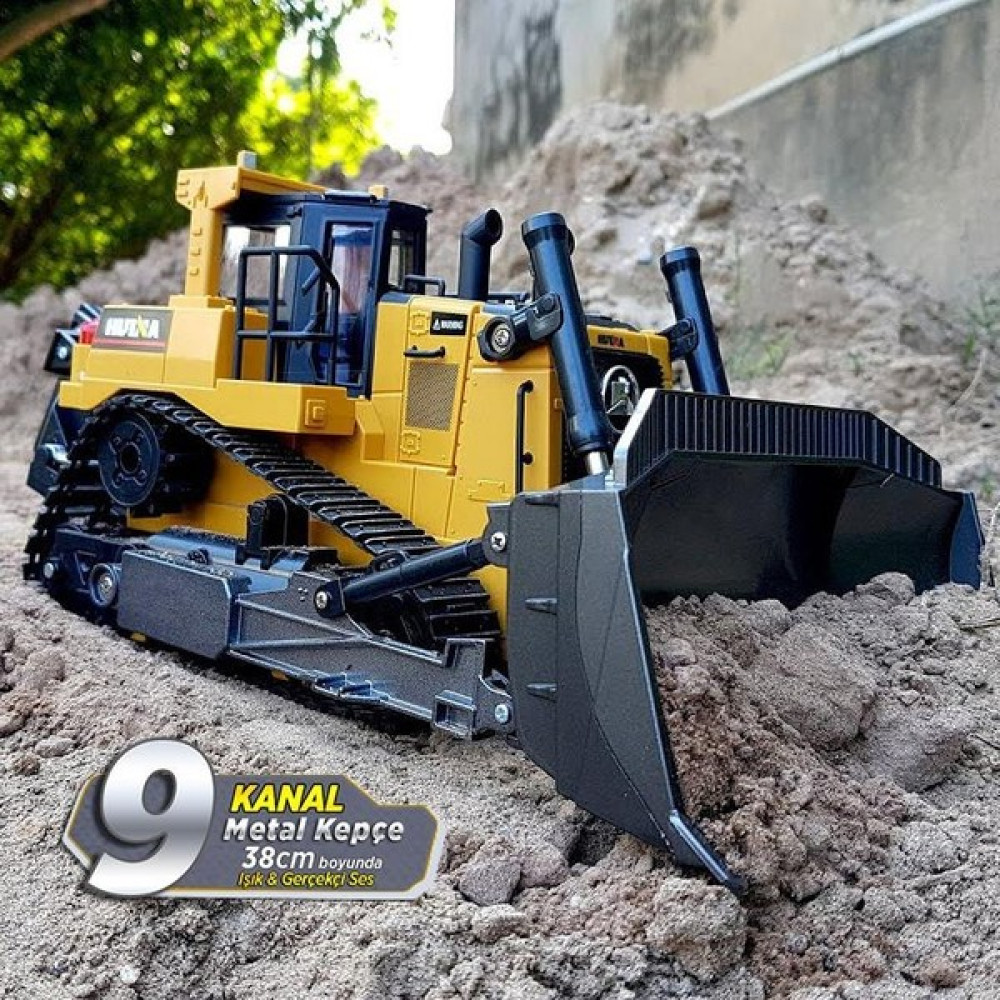 Huına 1/16 Yüksek Kalite 9 Kanal Rc Model Buldozer Paletli Metal Kepçe Kazıcı Uzaktan Kumandalı Çok Fonksiyonlu Iş Makinası - 2.4g Sesli ve Işıklı ... RC Araçlar ve Aksesuarları Fiyatı